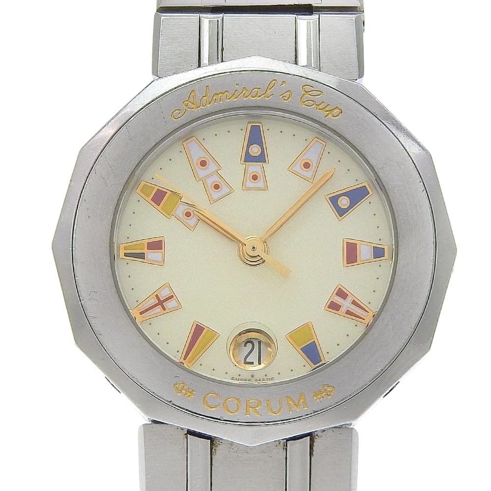 Corum Admirals Cup Watch 39.610.20 V050 Stainless Steel Silver Quartz Analog ...